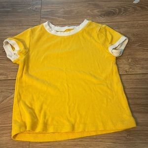 Yellow and white T-shirt